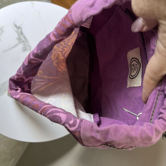 LIFE IS GOOD KNAPSACK BACKPACK DAYPACK Purple Orange w/ Green Brown Straps - Picture 6 of 6